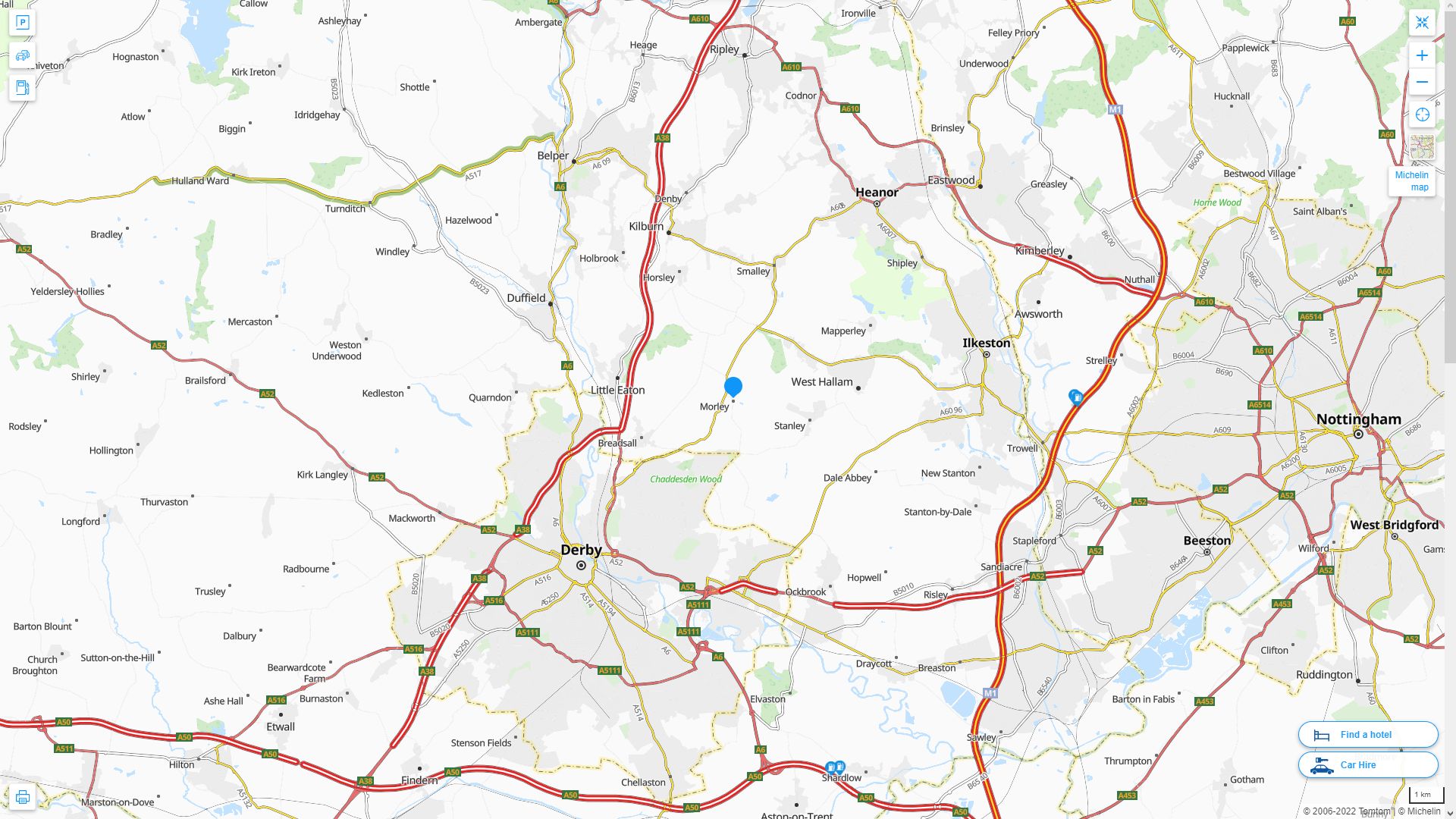 Morley Royaume Uni Autoroute et carte routiere